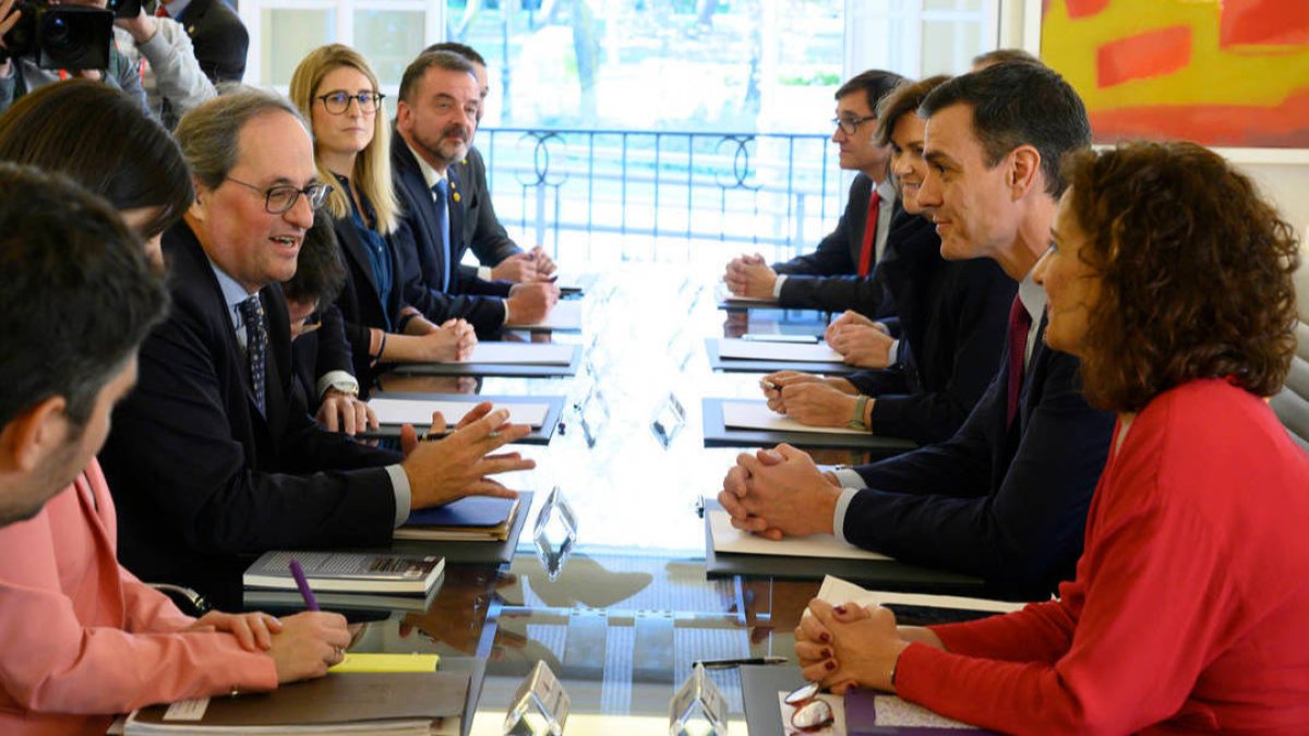 La mesa de diálogo celebrada el miércoles en La Moncloa.