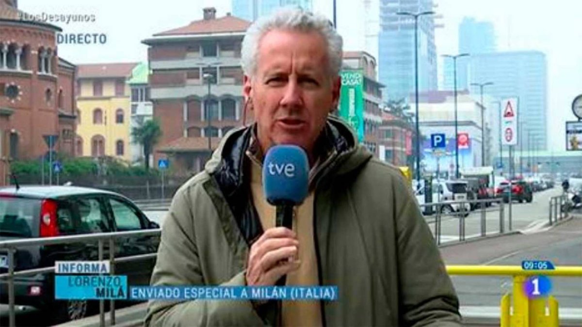 Lorenzo Milá durante una de sus intervenciones en el Telediario de TVE.
