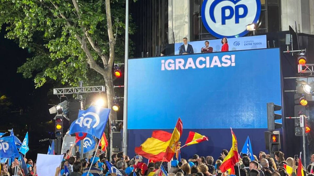 El PP en el balcón de la calle Génova