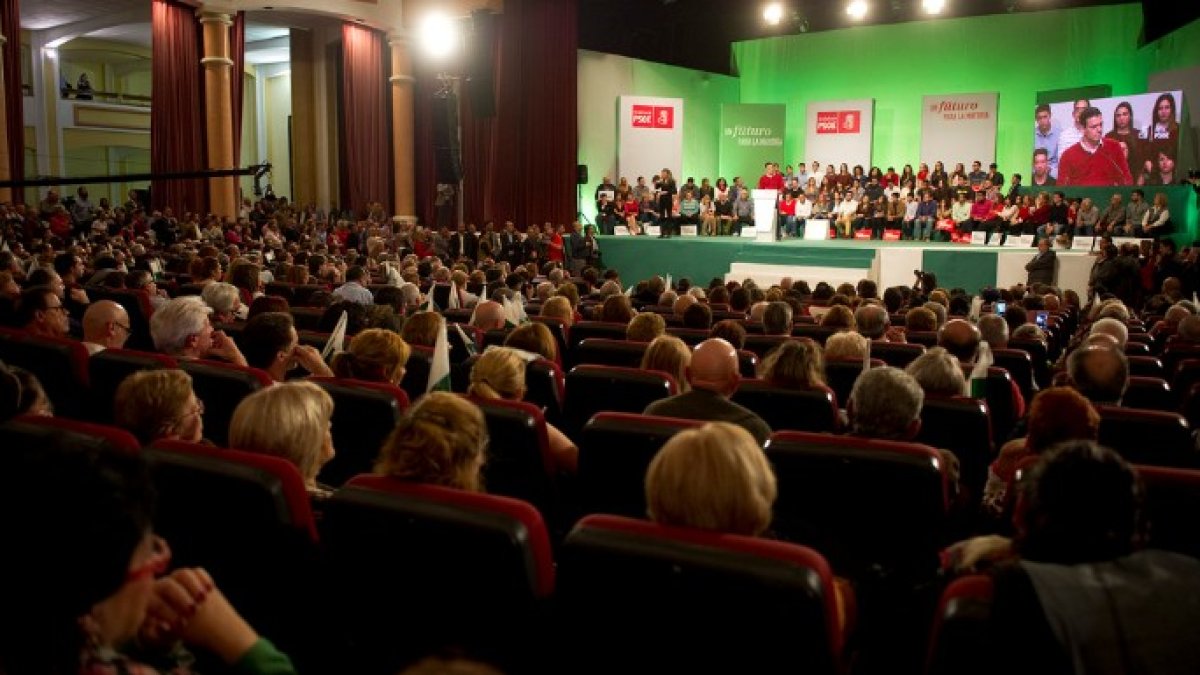 Un acto de campaña de Pedro Sánchez.
