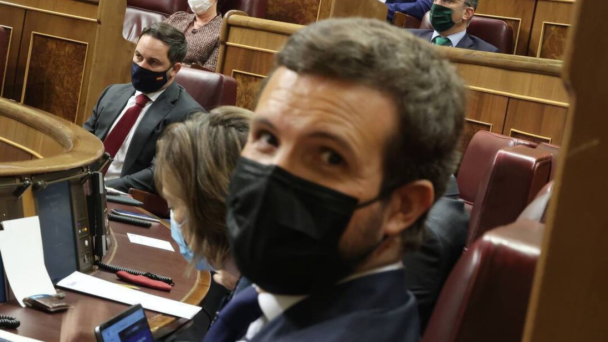 Casado y Abascal, en el Congreso