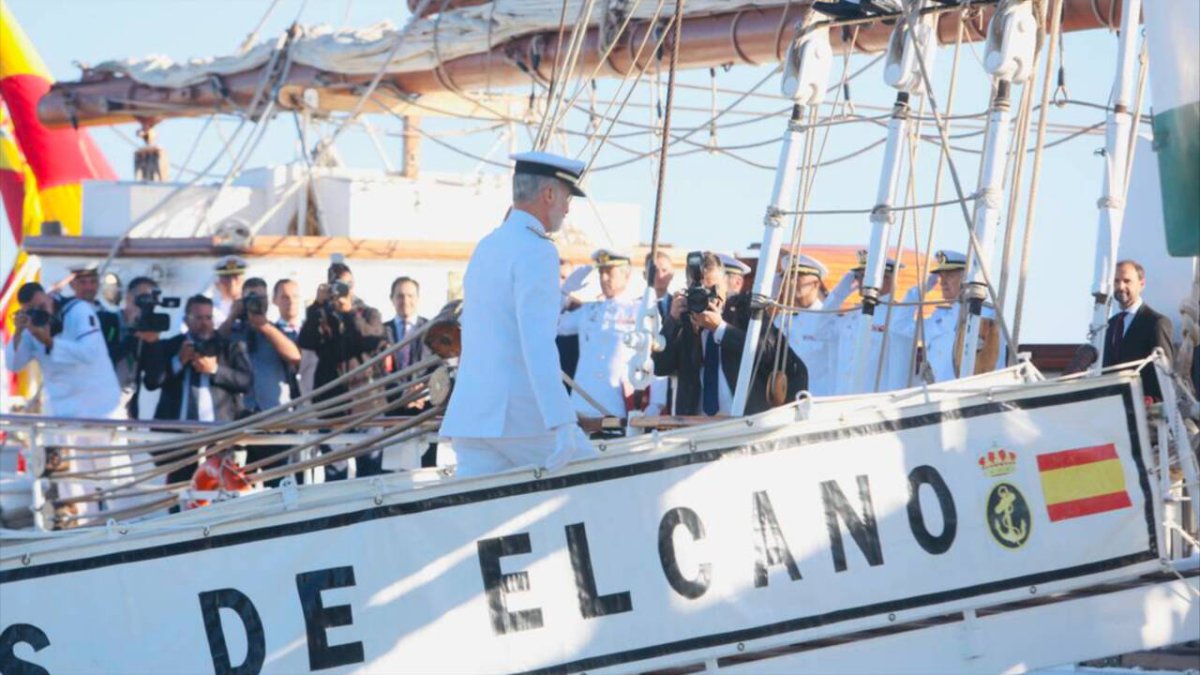 El Rey Felipe en los actos conmemorativos del V centerario de la vuelta al mundo de Elcano.