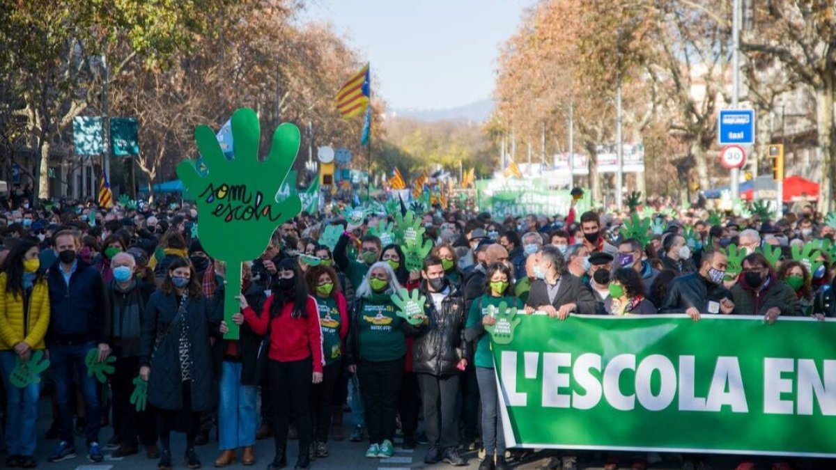Manifestación de Somescola contra el fallo del TSJC por el caso de Canet