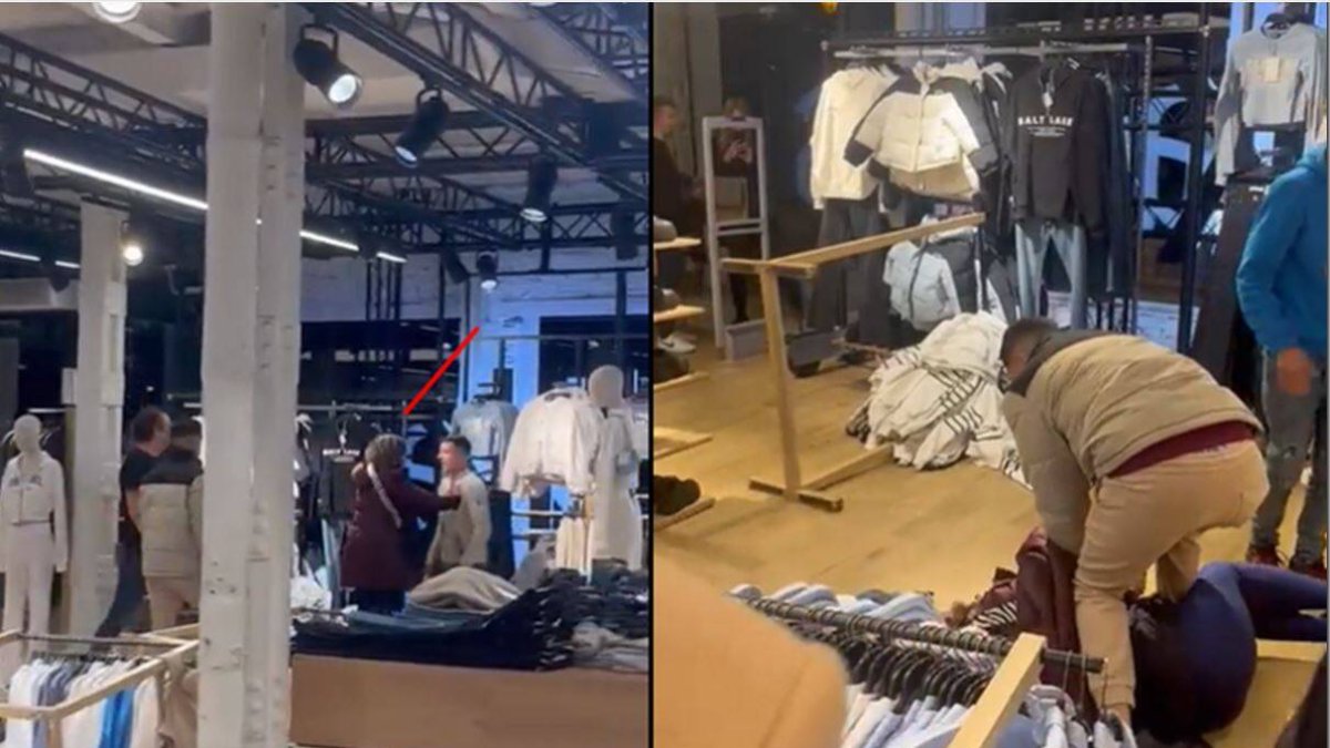 Caos en un Bershka de Burgos