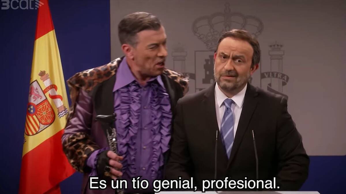 Pedro Sánchez (Pep Plaza) y José Luis Ábalos (Jordi Soriano), en el 'sketch' de Polònia (TV3).