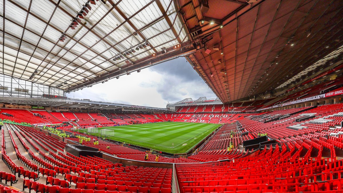 Vjsta actual de Old Trafford, el estadio del Manchester United.