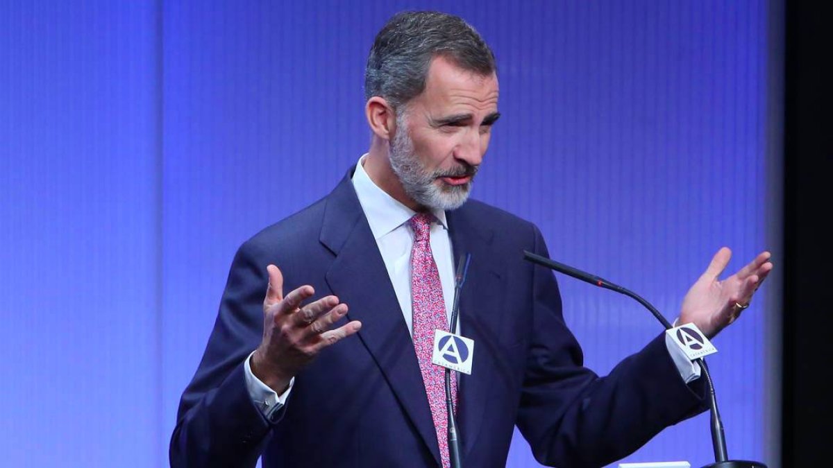El Rey, este jueves, en un acto sobre el 40 aniversario de la Diplomacia Española.