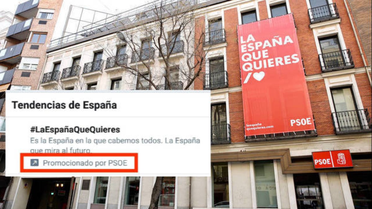 El PSOE ha pagado para ser trending topic con su eslogan este martes.