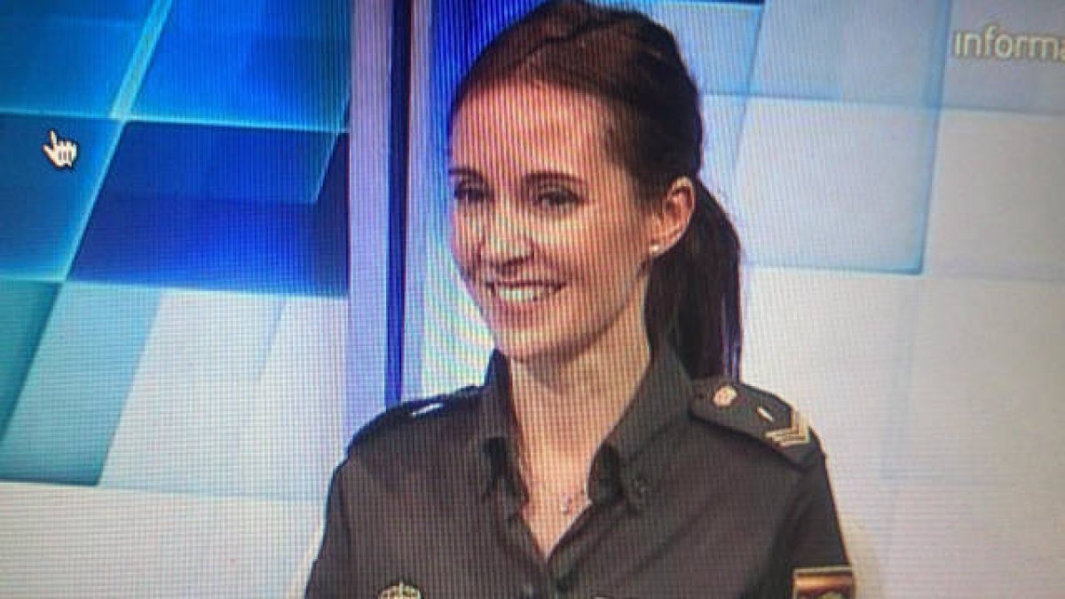 Marta García durante un programa de televisión.