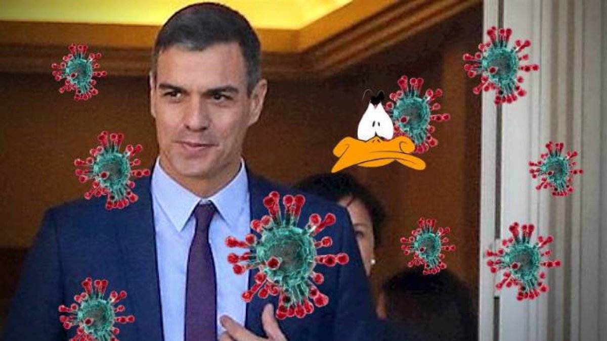 Sánchez,lanzando besitos al virus
