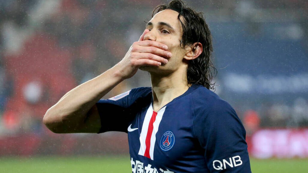 Edison Cavani, celebrando uno de los casi innumerables goles que ha conseguido en el PSG.