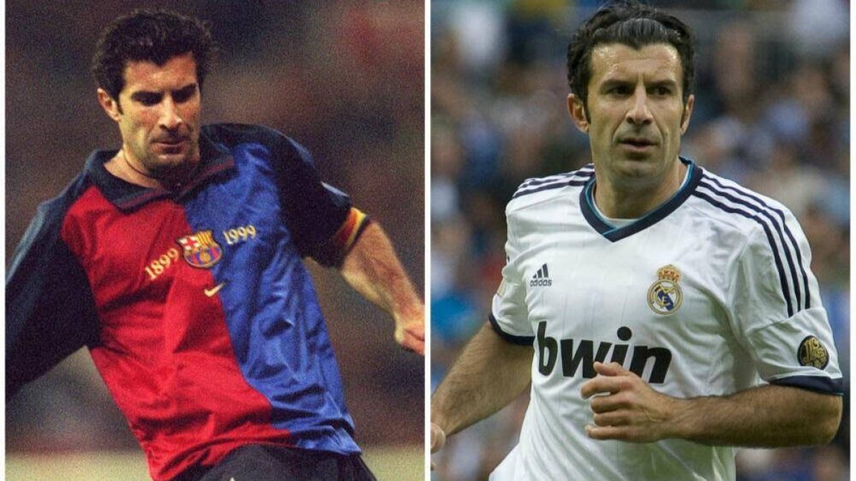 Luis Figo dejó el FC Barcelona con destino al Real Madrid.