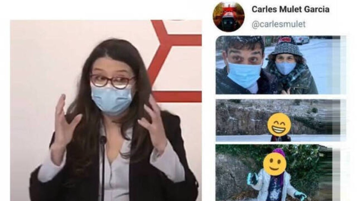 El Senador Carles Mulet visitó la nieve con su familia y compartió las fotos, mientras Oltra pide a la gente