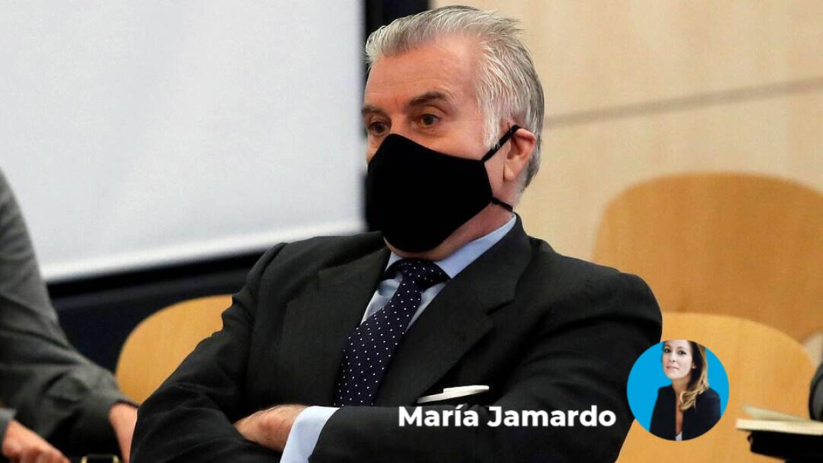 Bárcenas durante la primera sesión del juicio que ha arrancado este lunes.