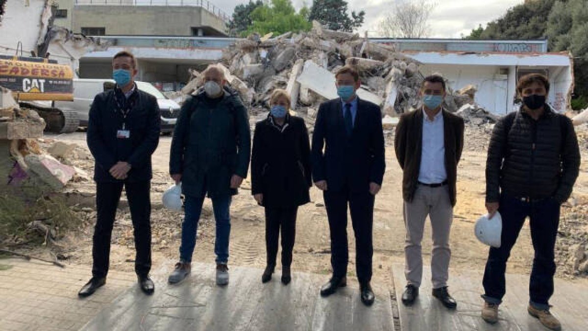 Puig y la consellera de Sanidad ante las ruinas de Agrónomos.