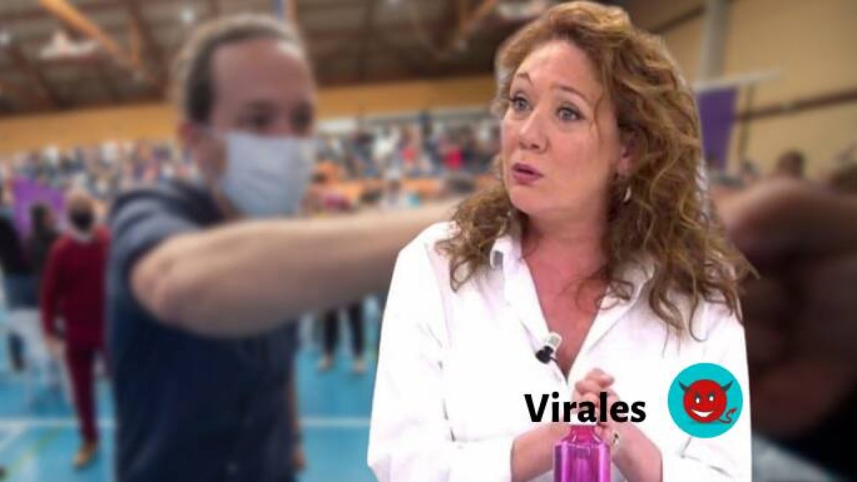 Cristina Fallarás, sobre una imagen de Pablo Iglesias