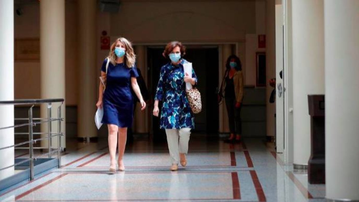 Yolanda Díaz y Carmen Calvo, los dos contrapesos de la