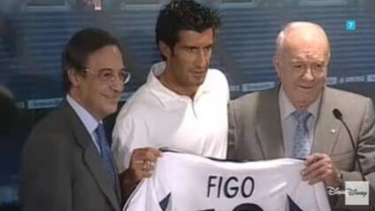Florentino Pérez, Luis Figo y Alfredo Di Stéfano