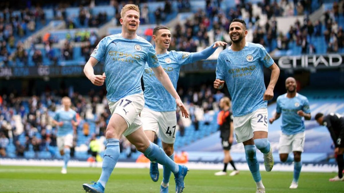 De Bruyne, celebrando uno de los goles que ha marcado esta temporada con el City de Guardiola.