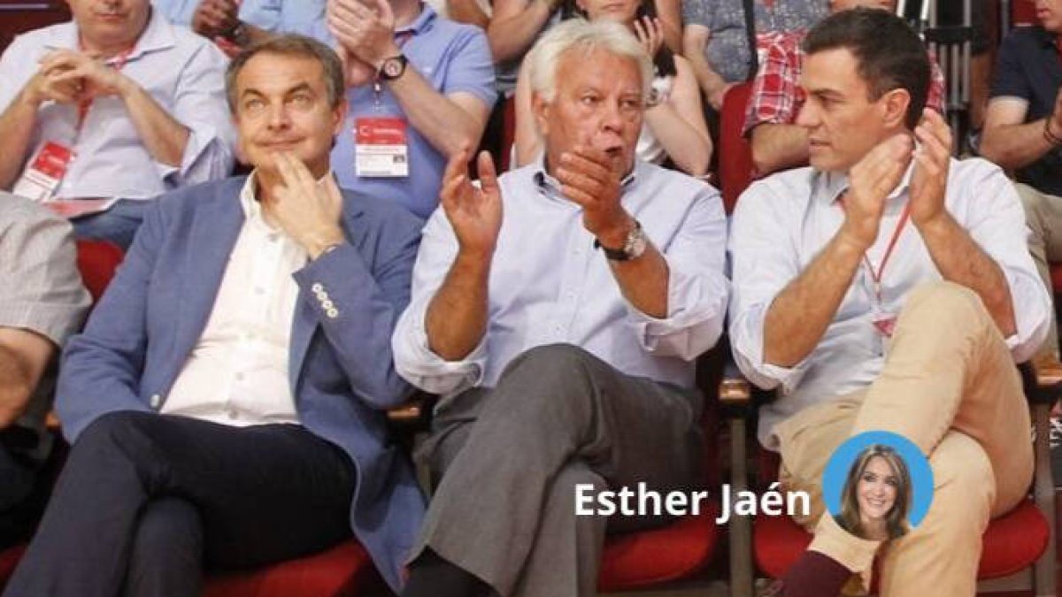 Zapatero, Felipe y Sánchez en 2014