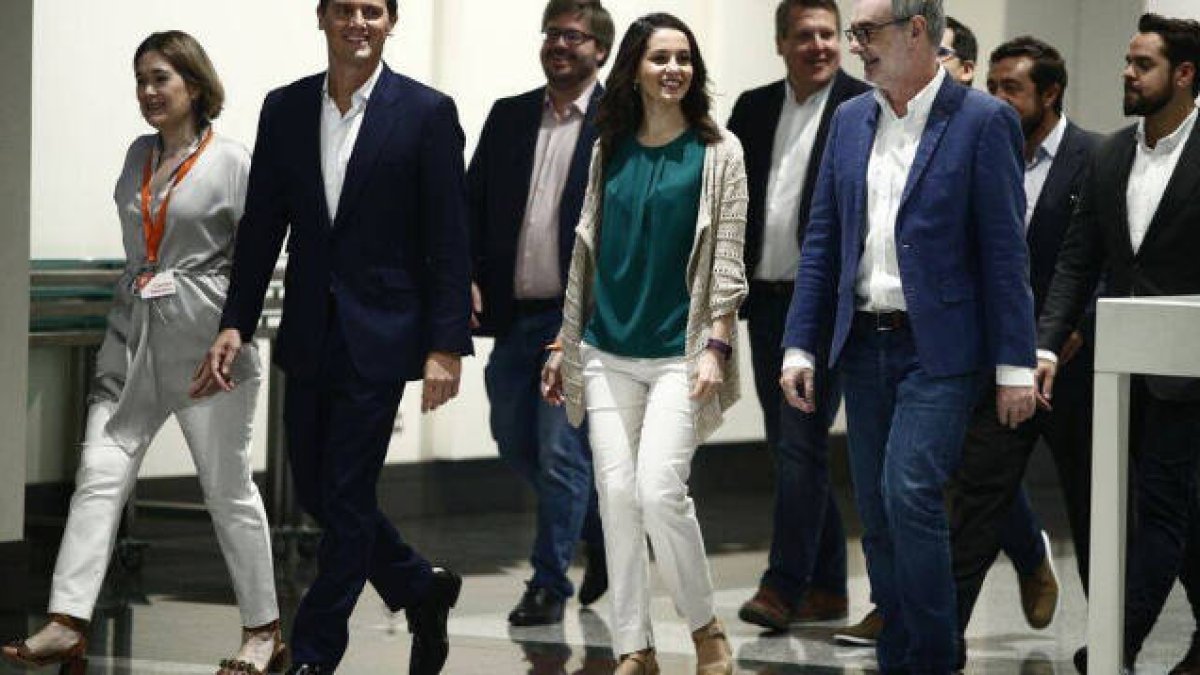 Albert Rivera, Fran Hervías e Inés Arrimadas cuando en Ciudadanos reinaba la unión y la paz