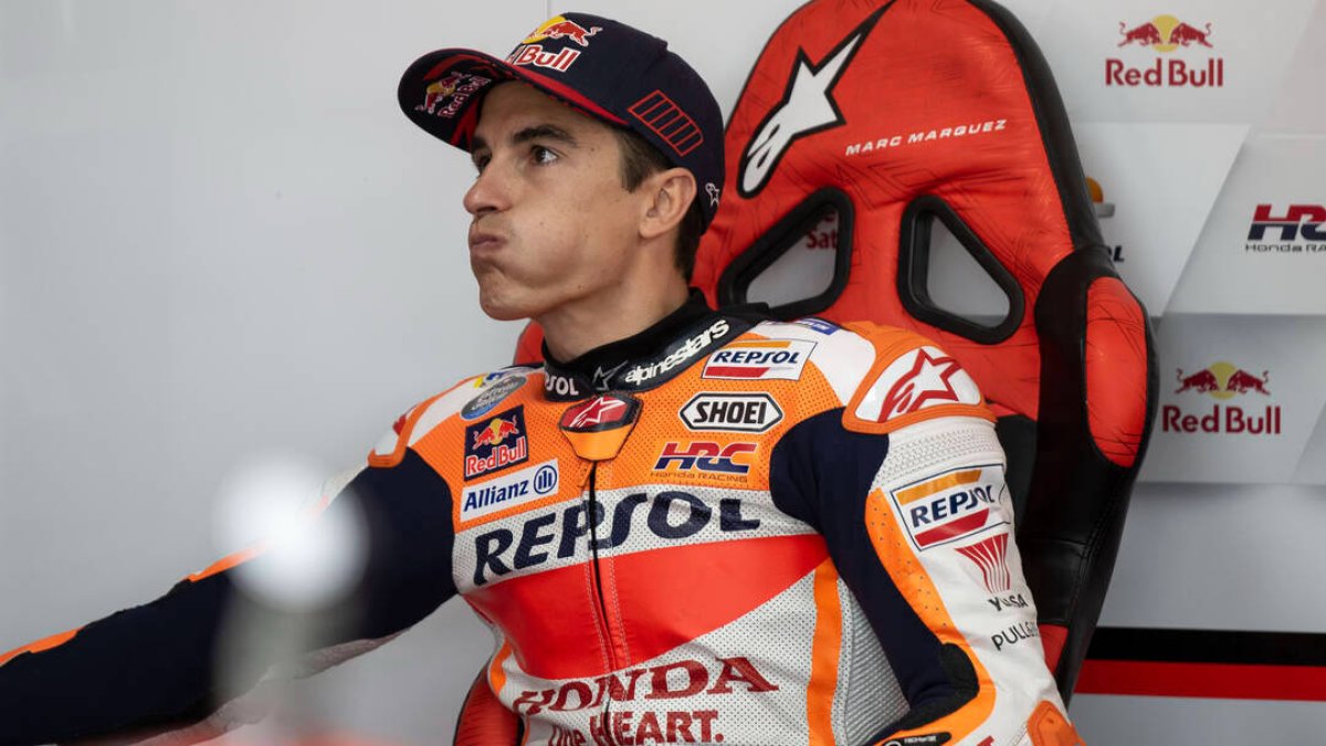 Marc Márquez, en un descanso del Gran Premio de Indonesia.