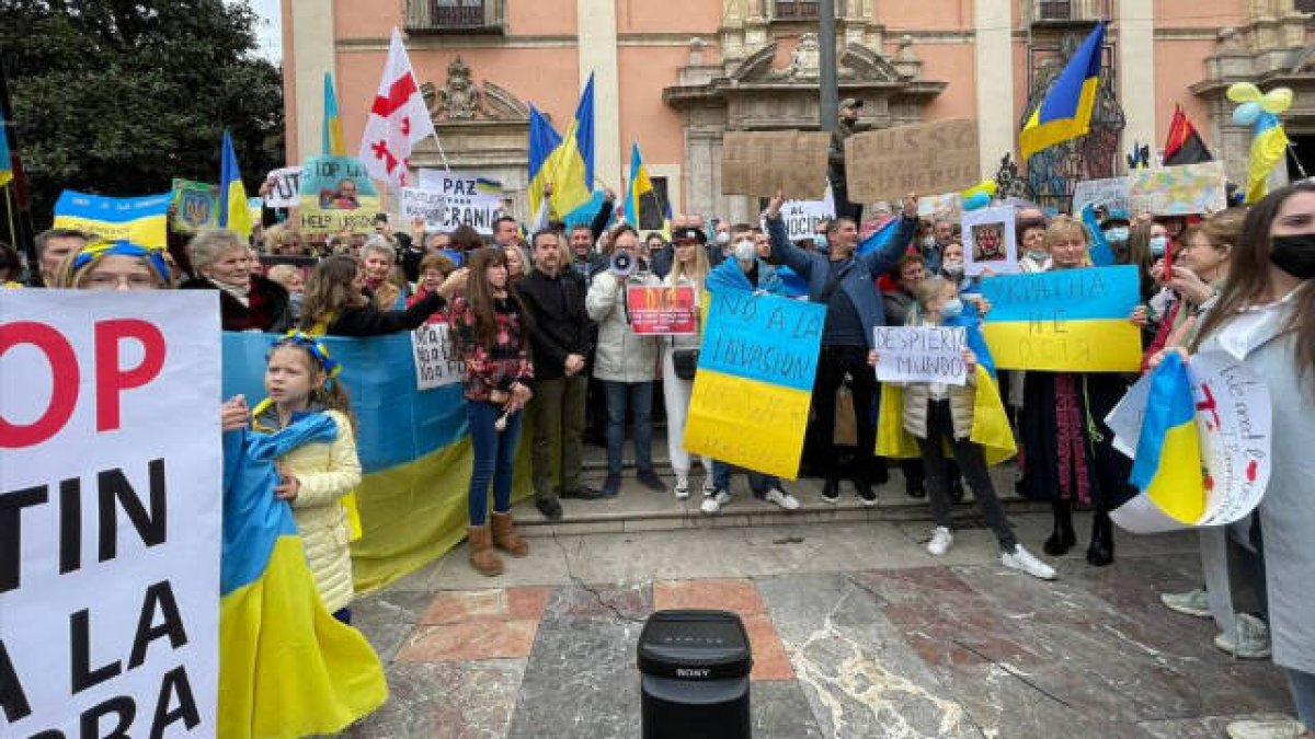 Concentración en apoyo a Ucrania en Valencia
