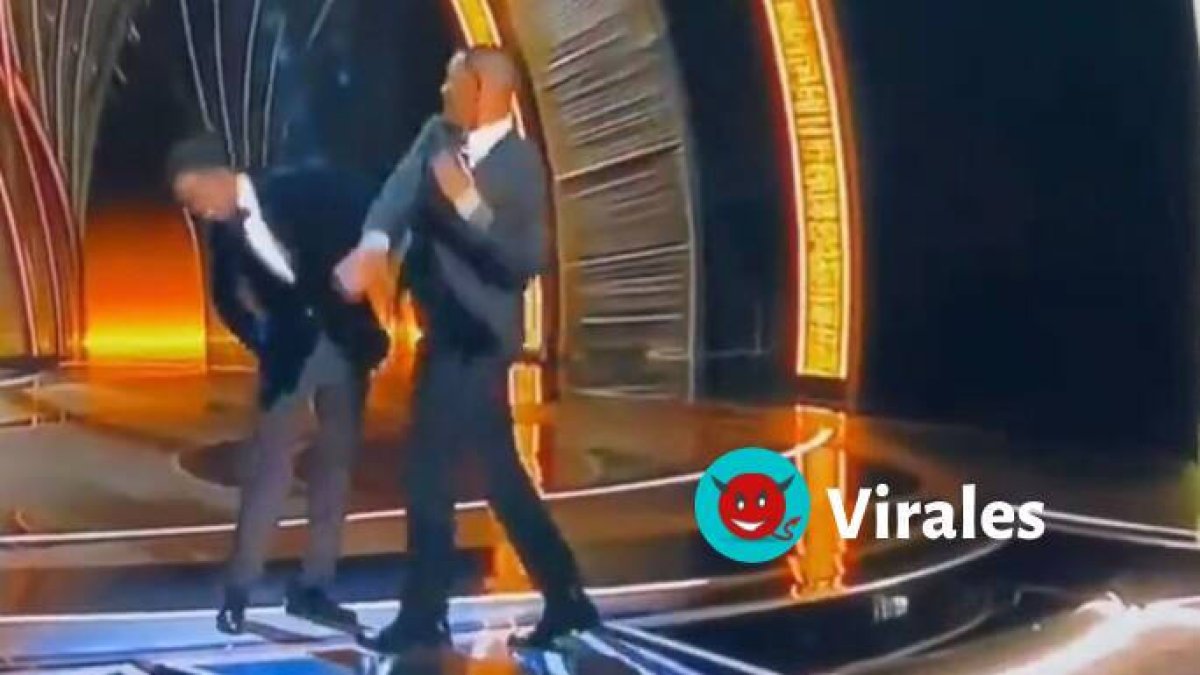 Will Smith y Chris Rock en el momento de la supuesta agresión
