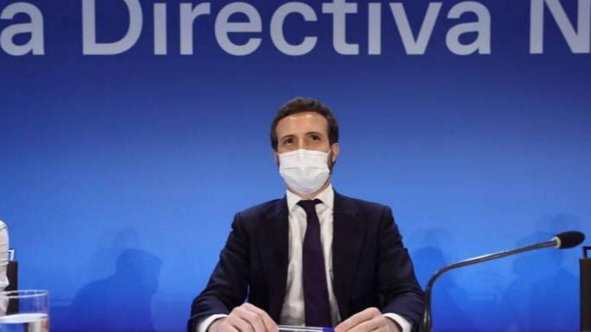 La Junta Directiva del PP, la última ocasión en la que se escuchó a Casado en público.