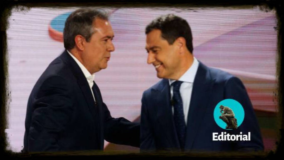 Juanma Moreno y Juan Espadas, en el debate de Canal Sur
