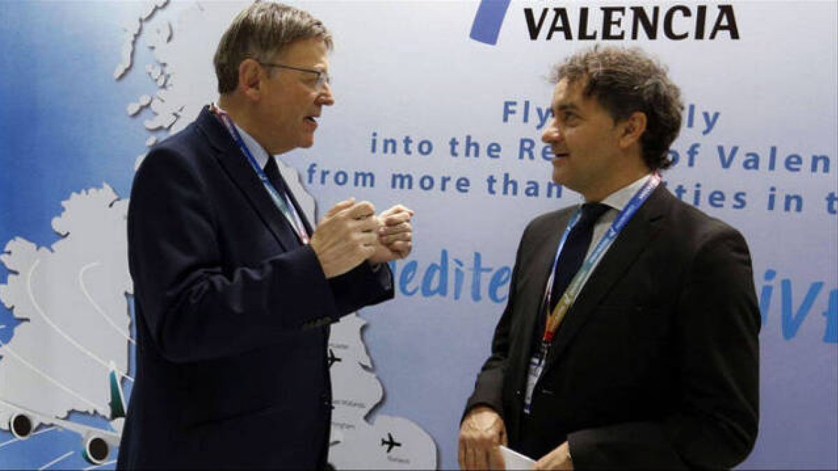 Ximo Puig y el secretario de Turismo, Francesc Colomer