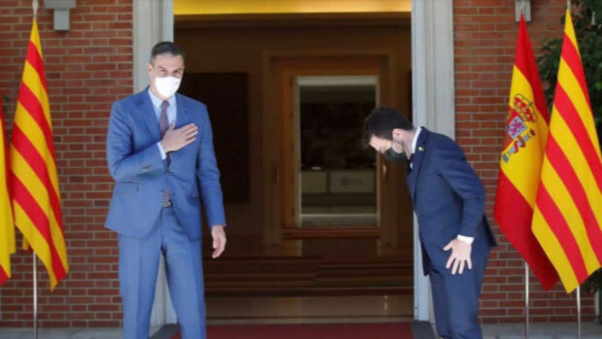 Sánchez y Aragonès en uno de sus encuentros