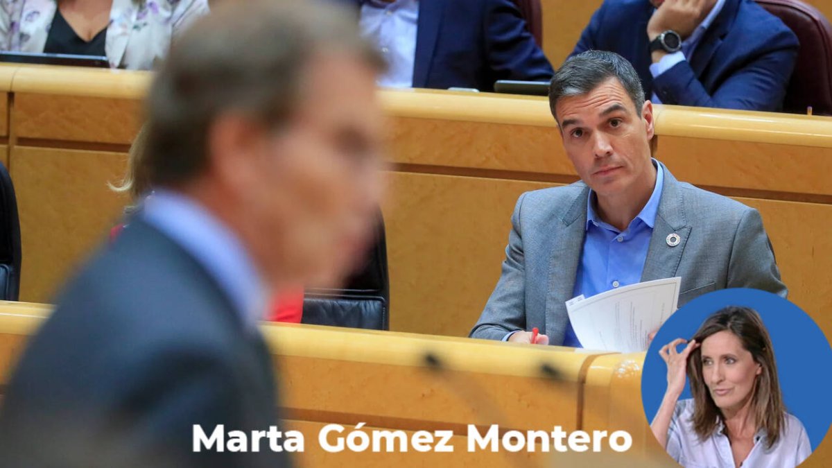 Feijóo, este martes en el Senado, ante la atenta mirada de Sánchez.