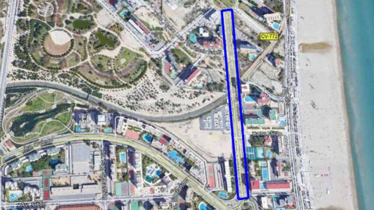 Plano de la zona donde se va a acondicionar la mediana
