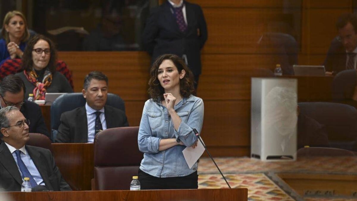 Isabel Díaz Ayuso en la Asamblea de Madrid