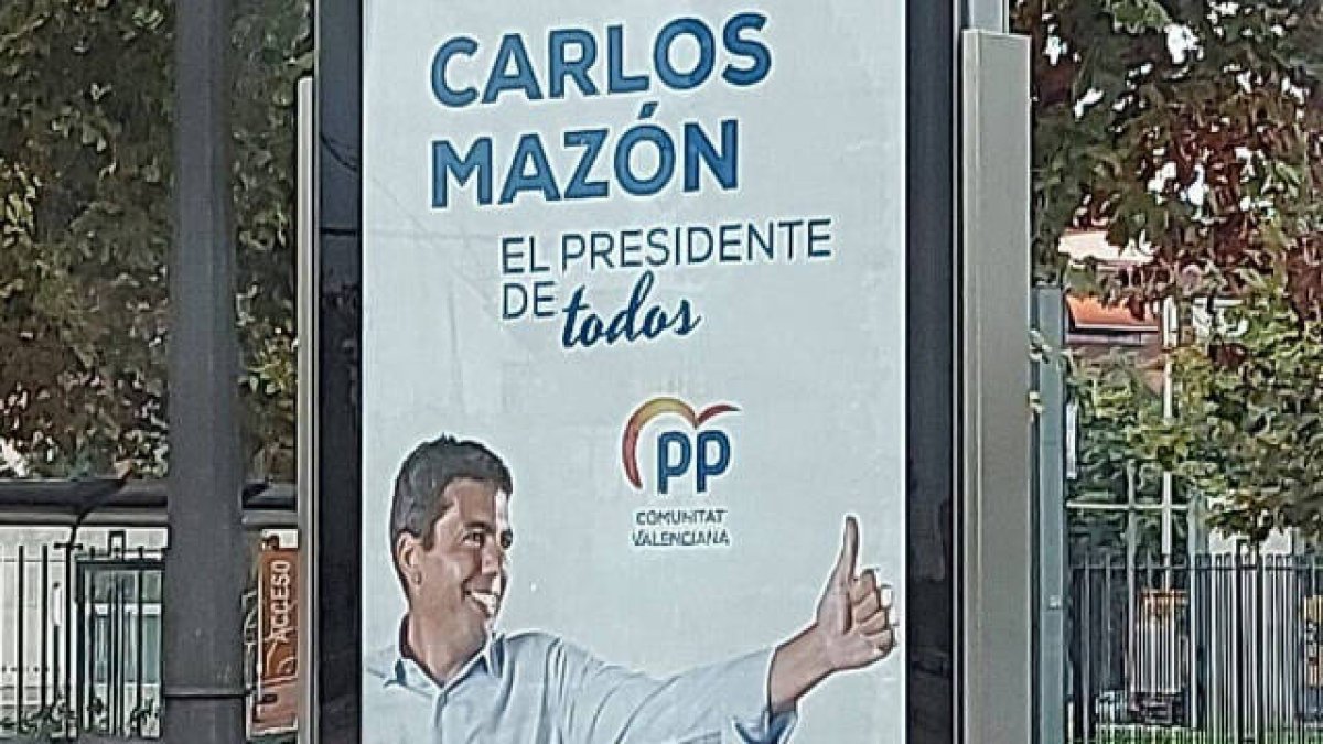 Cartel de Carlos Mazón en Valencia