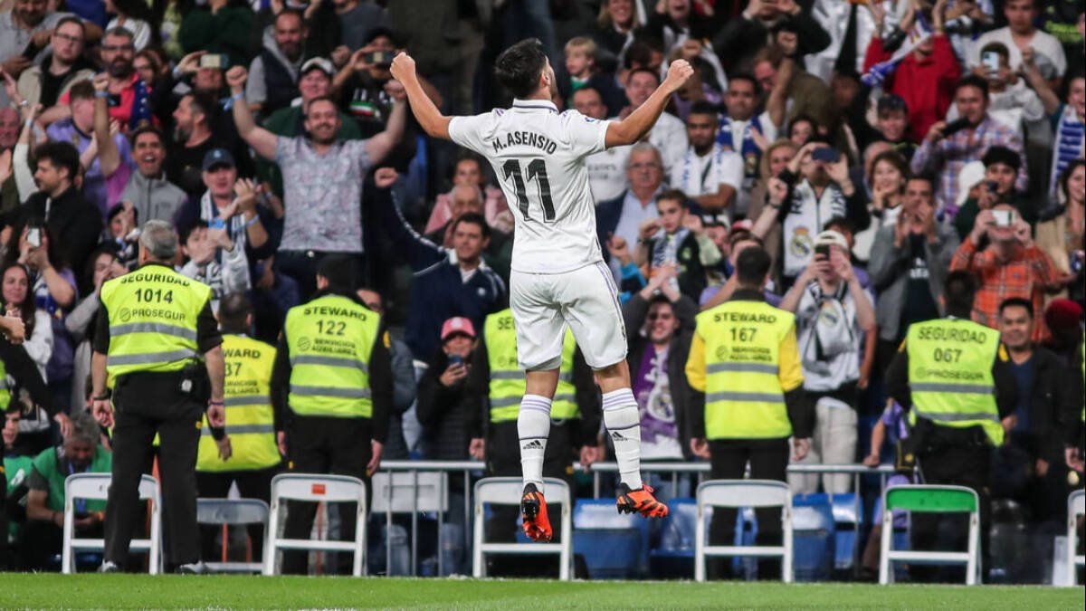 Marco Asensio, celebrando el gol con el que el Real Madrid venció al Getafe el pasado sábado.