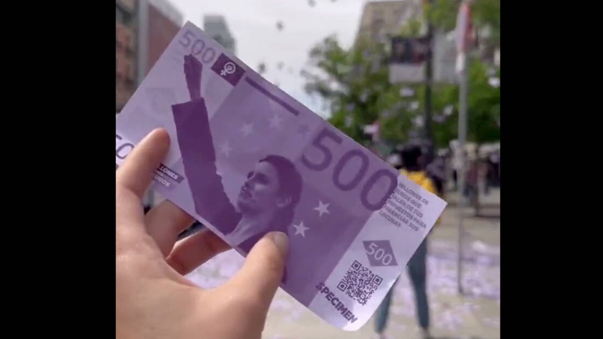 Billete con la cara de Irene Montero