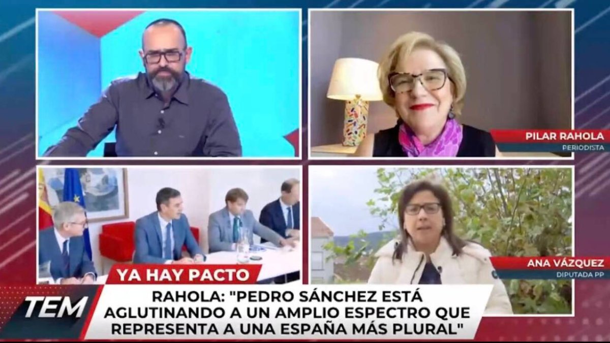 Ana Vázquez y Pilar Rahola con Risto Mejide