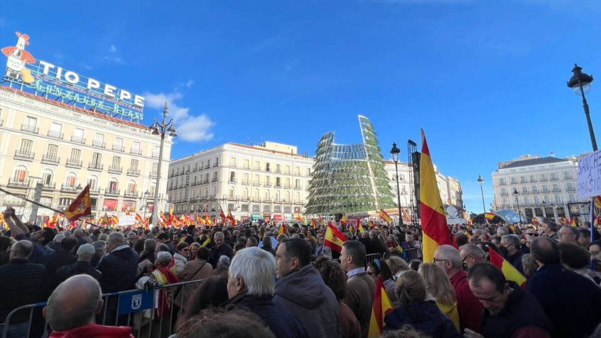 Aspecto de la Puerta del Sol en la concentración de hoy