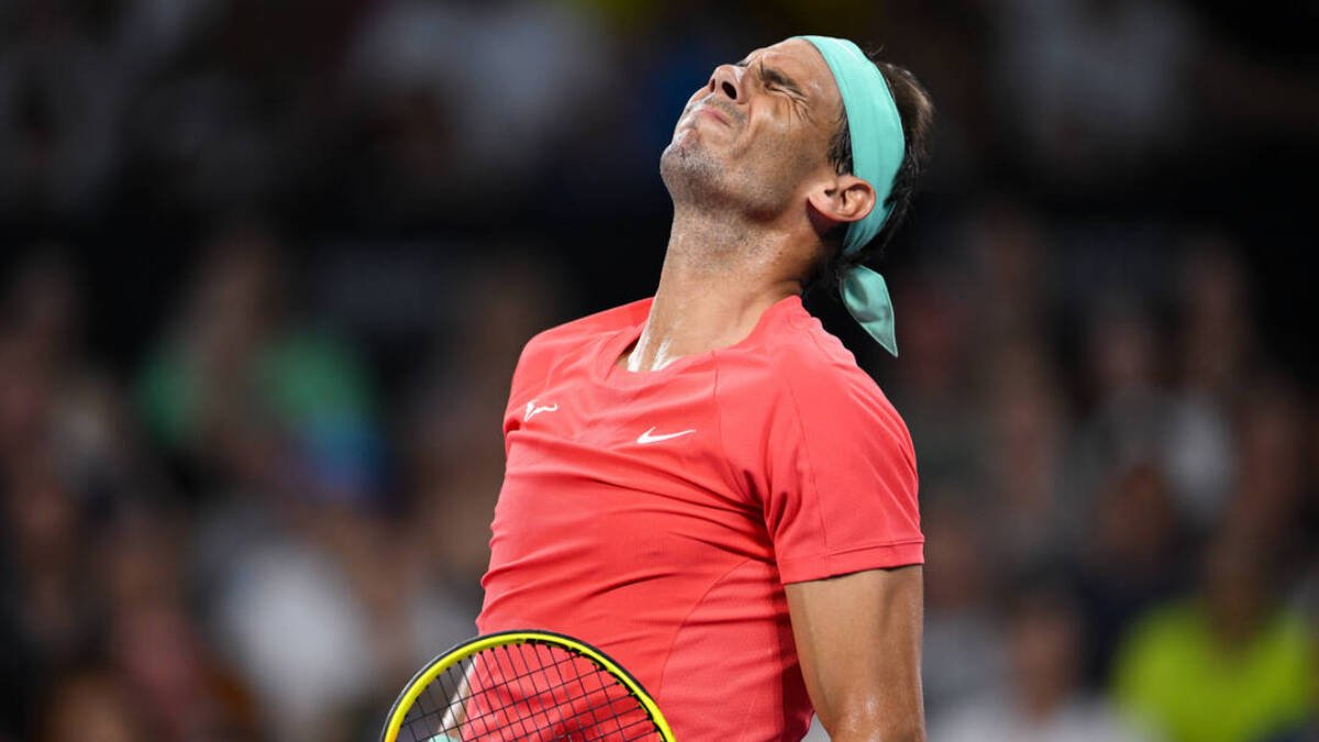 Rafa Nadal, en su partido de hoy en Brisbane