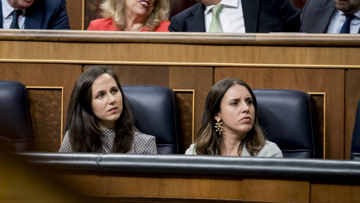 Belarra y Montero, este martes en el Congreso.