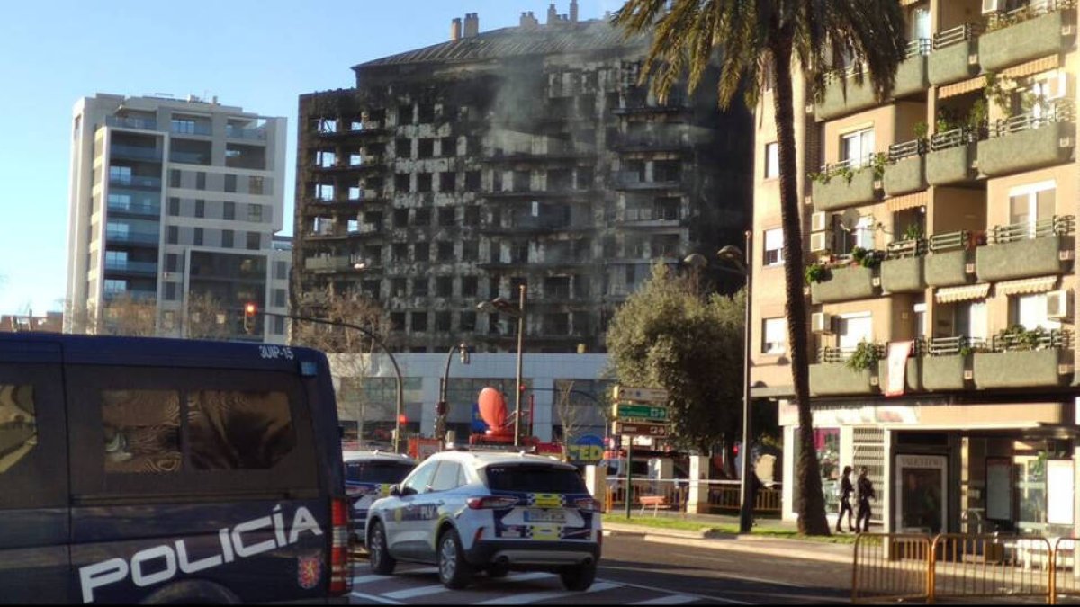 Así ha quedado el edificio de Campanar en Valencia