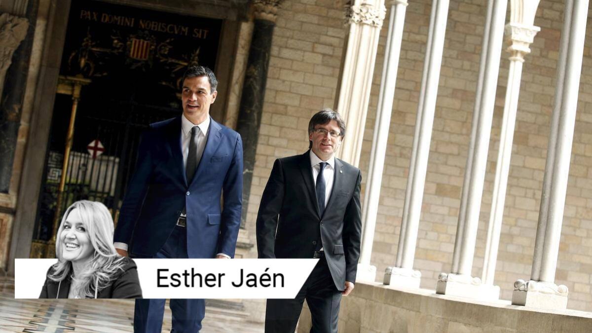 Sánchez y Puigdenmont en la Generalitat, una imagen que el fugado quiere repetir.