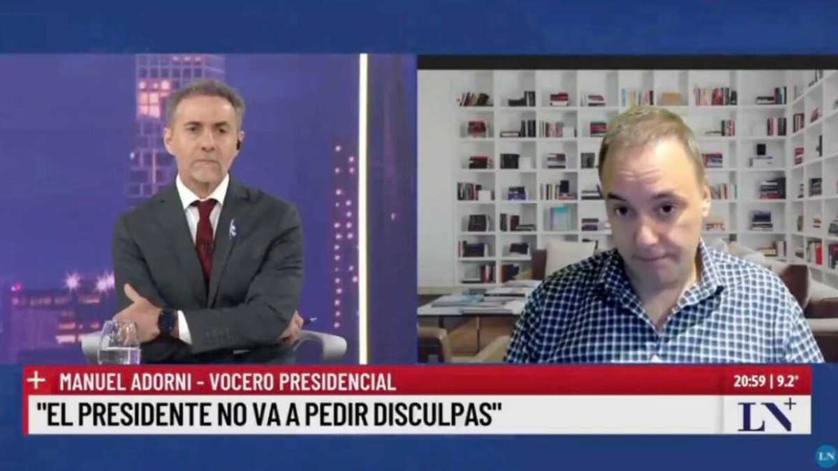 Manuel Adorni, portavoz del Gobierno de Argentina