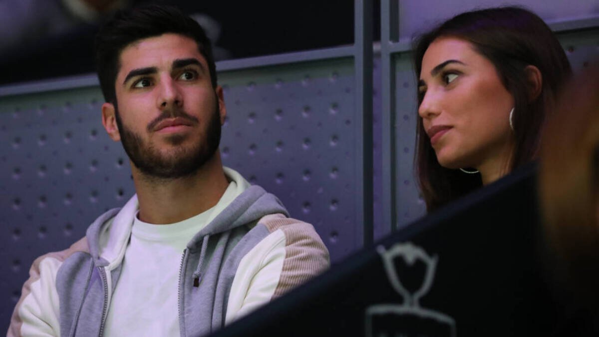 Marco Asensio con su exmujer.