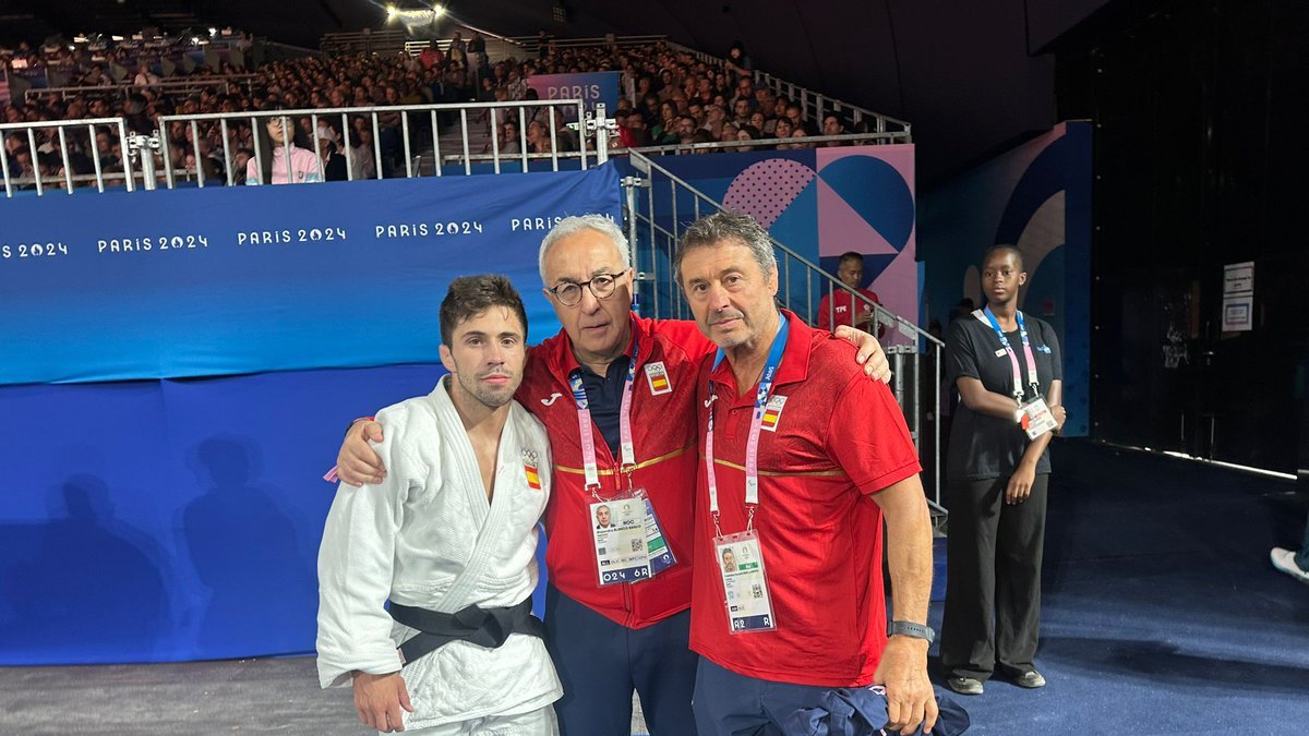 El presidente del COE, Alejandro Blanco, esta mañana con Fran Garrigós