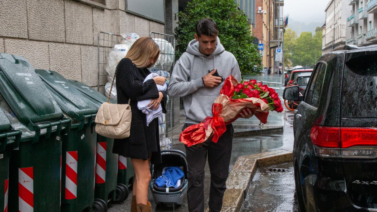 Alvaro Morata y Alice Campello, en 2020 en Turín.