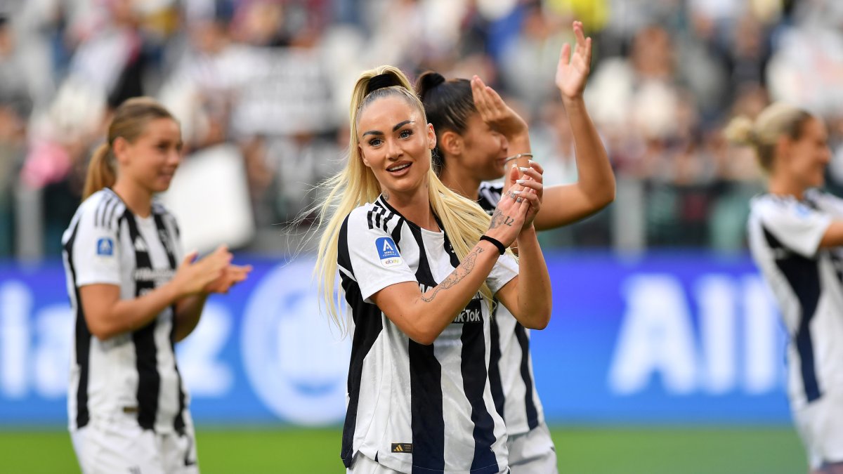 Alisha Lehmann, durante un partido de la Juventus.