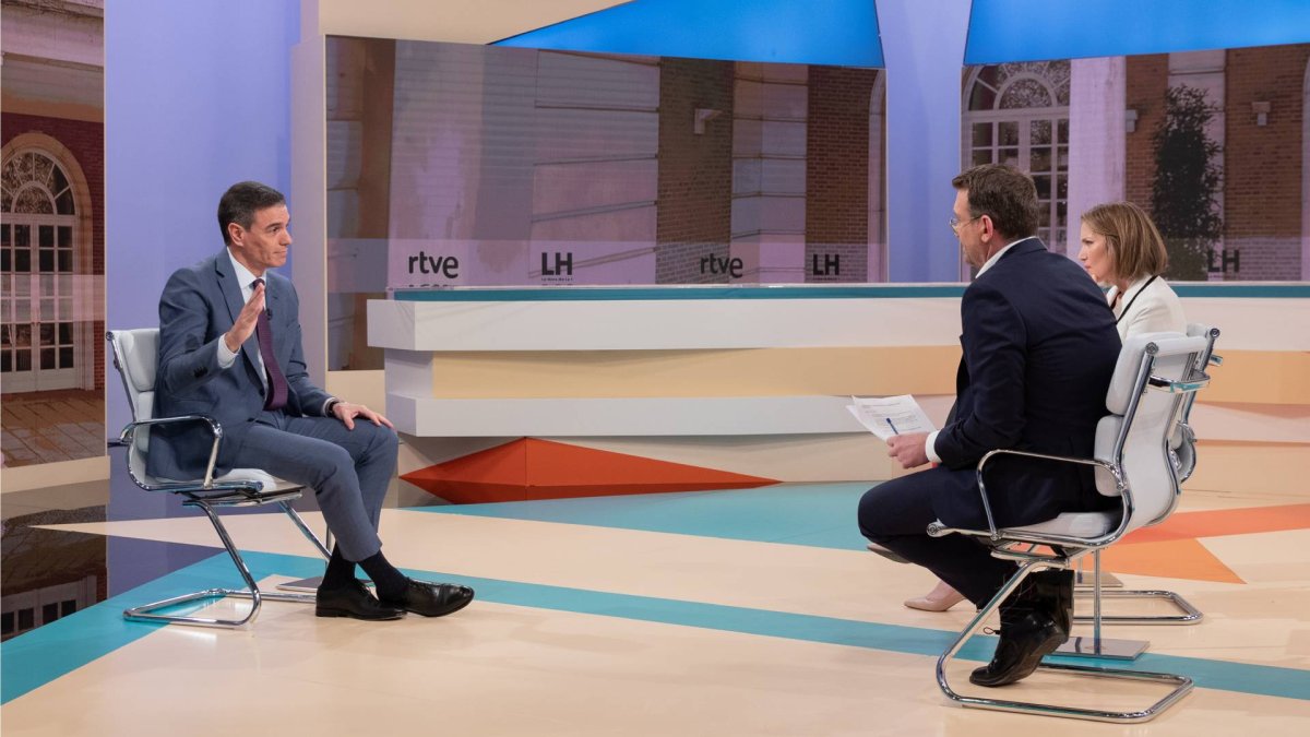 Pedro Sánchez en una entrevista en TVE